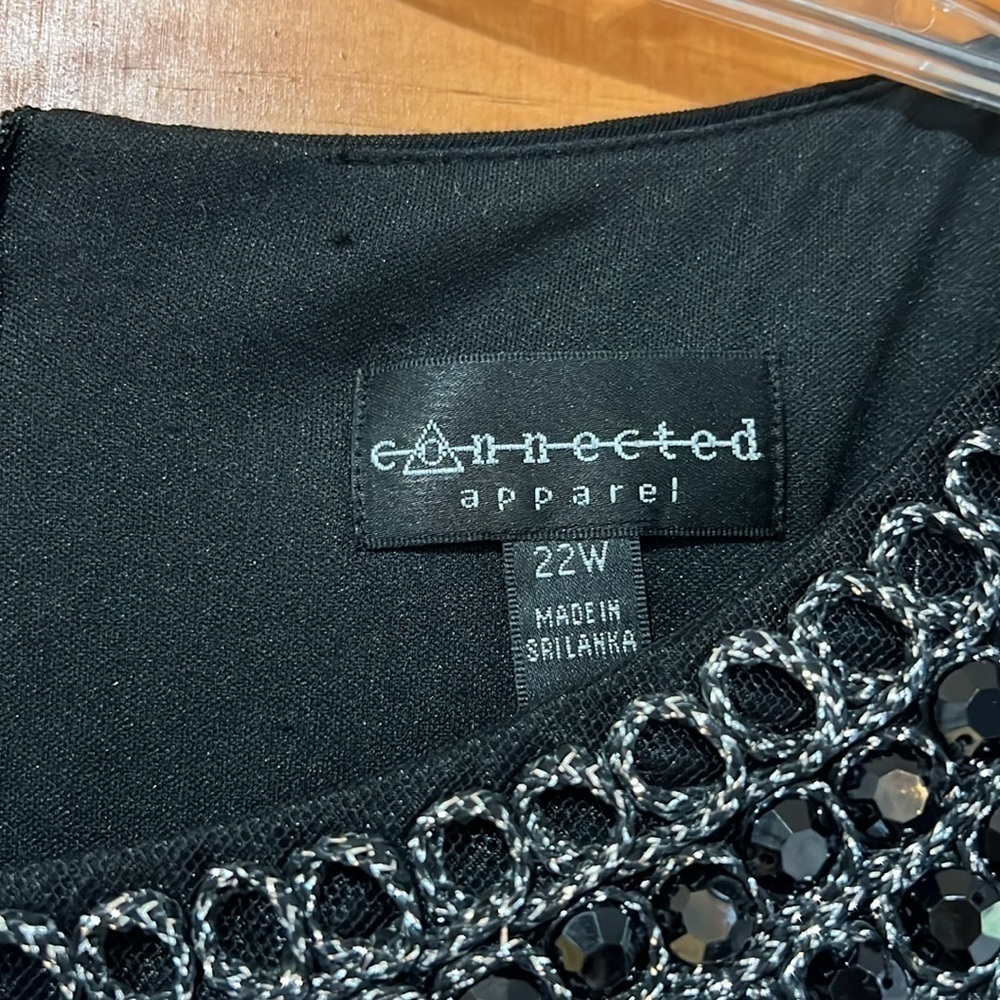 Connected Apparel Little Black Dress with Intricate Neckline - Picture 2 of 3
